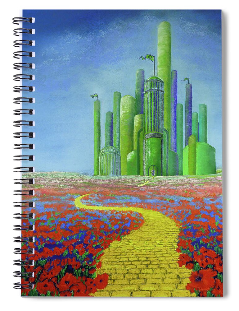 Wizard Of Oz Spiral Notebook featuring the painting Interlude on the Journey Home by Lisa Crisman
