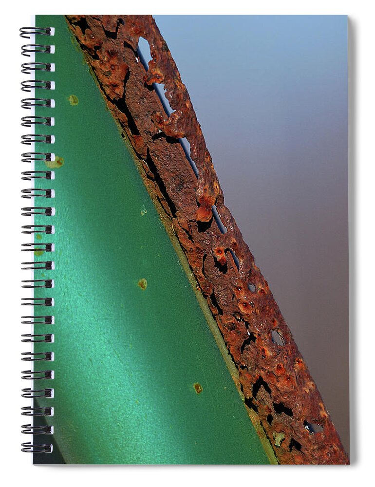Abstract Spiral Notebook featuring the photograph International Green by Sue Capuano