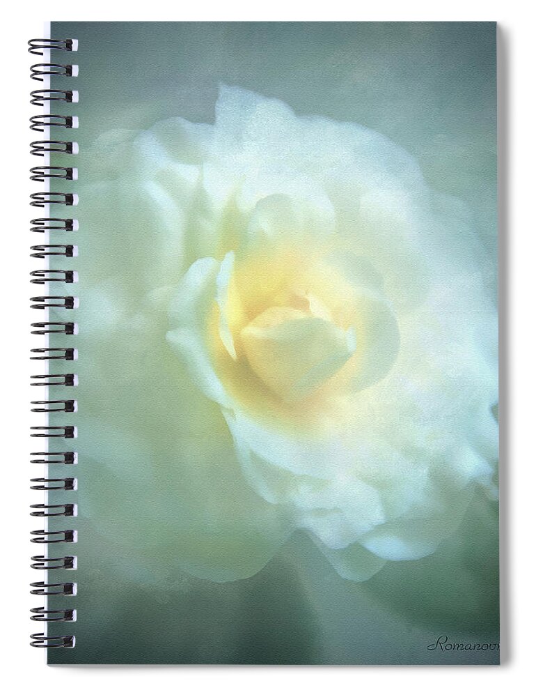 Camelia Spiral Notebook featuring the mixed media Into The Mist by Georgiana Romanovna