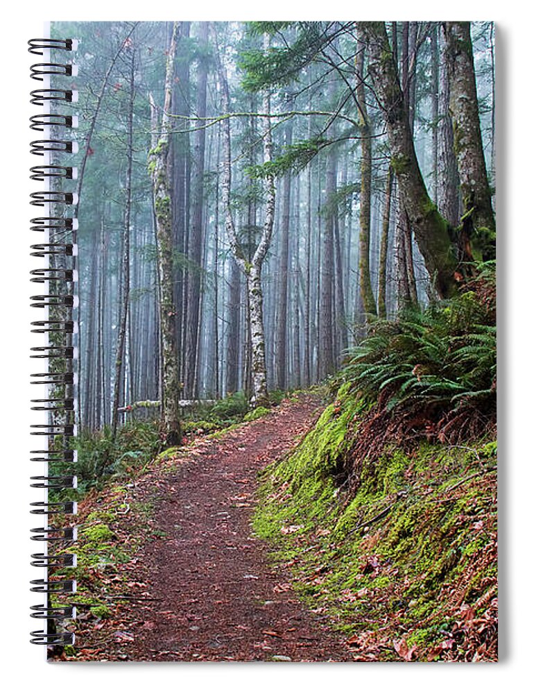Forest Spiral Notebook featuring the photograph Into the Misty Forest by Peggy Collins