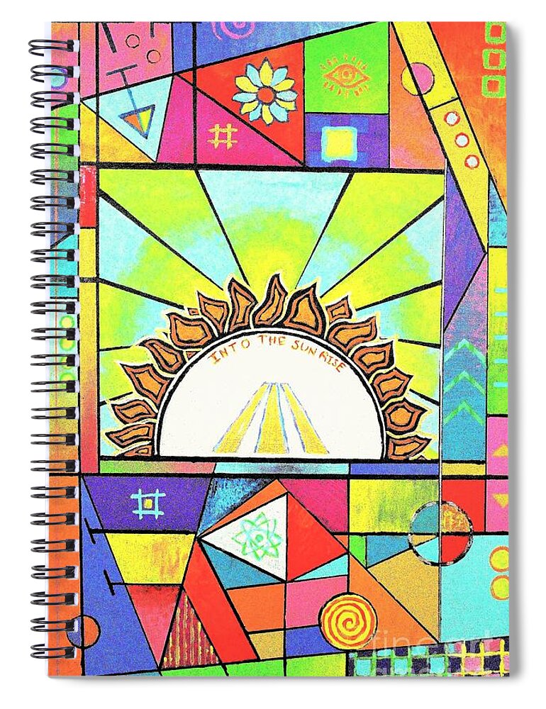 Into Spiral Notebook featuring the painting Into The Sun by Jeremy Aiyadurai