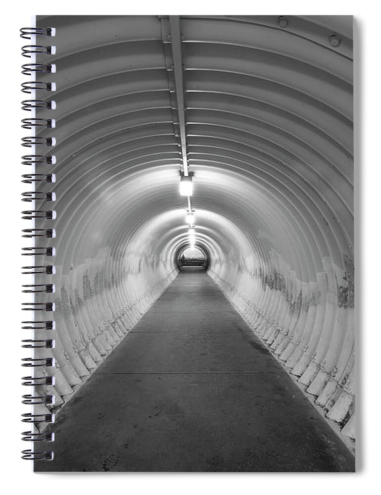 Round Spiral Notebook featuring the photograph Into the tunnel by Juli Scalzi