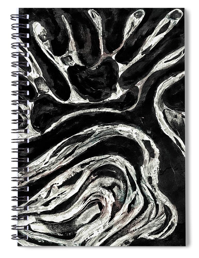 Abstract Spiral Notebook featuring the painting Intoxicating opposites by Jolanta Anna Karolska