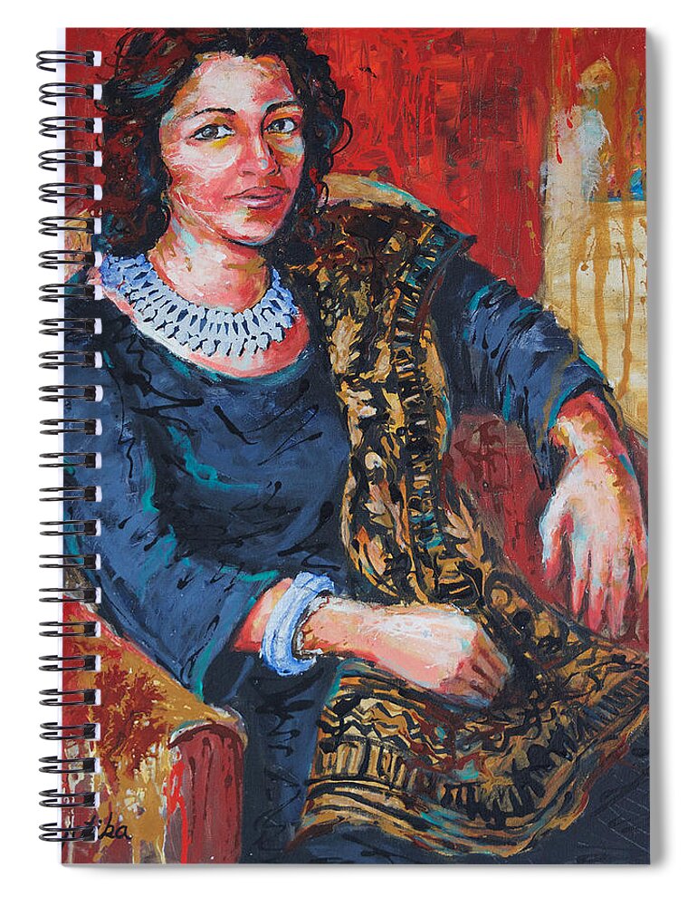 Original Painting Spiral Notebook featuring the painting Intrigue by Jyotika Shroff