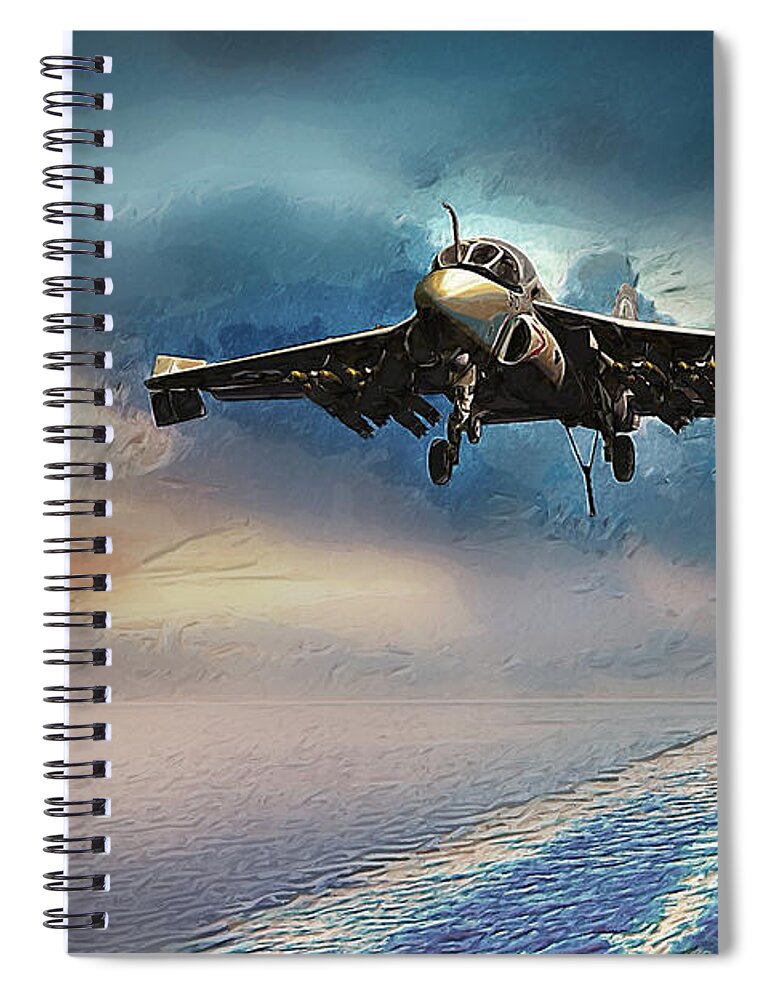 A-6 Spiral Notebook featuring the digital art Intruder Returns by Airpower Art