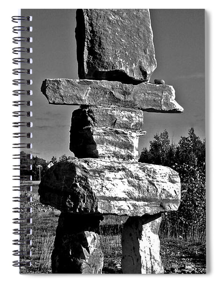 North America Spiral Notebook featuring the photograph Inukshuk by Juergen Weiss