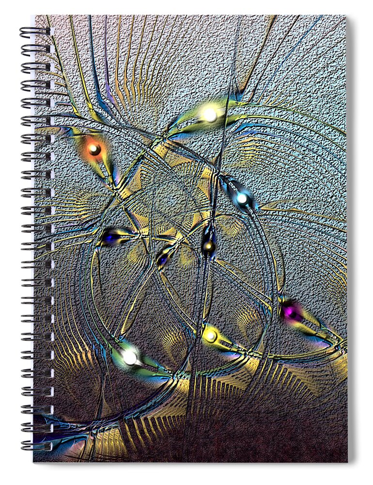 Abstract Spiral Notebook featuring the digital art Inviolate Relativism by Casey Kotas