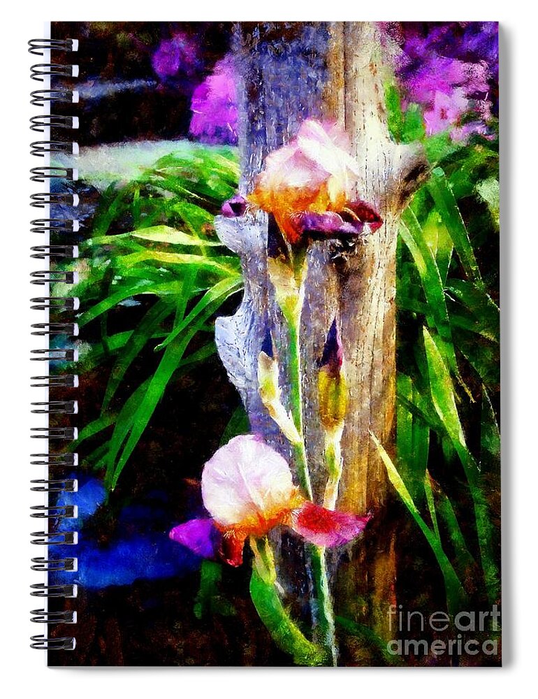 Iris Spiral Notebook featuring the photograph Iris Bloom by Janine Riley