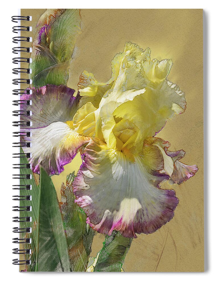 5dmkiv Spiral Notebook featuring the digital art Iris, 'Kiss of Kisses' by Mark Mille