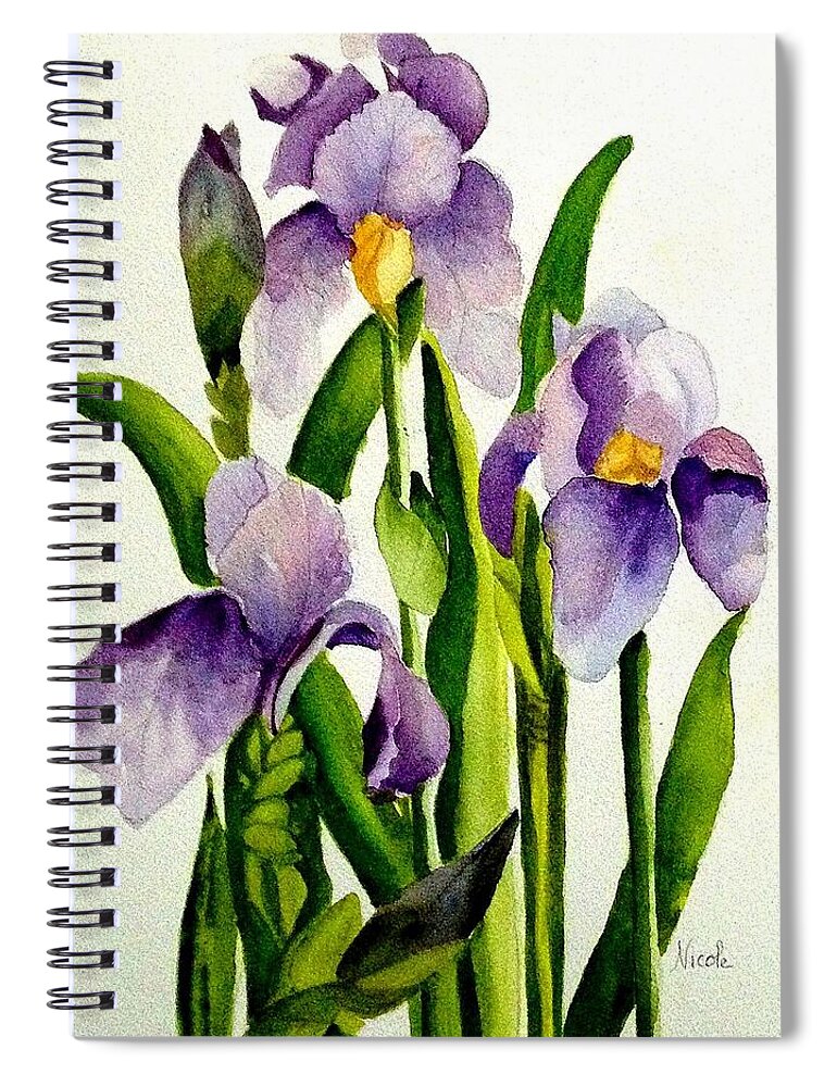 Iris Spiral Notebook featuring the painting Iris by Nicole Curreri