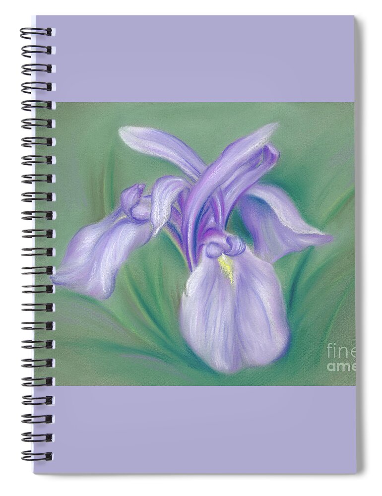 Botanical Spiral Notebook featuring the painting Iris Purple by MM Anderson