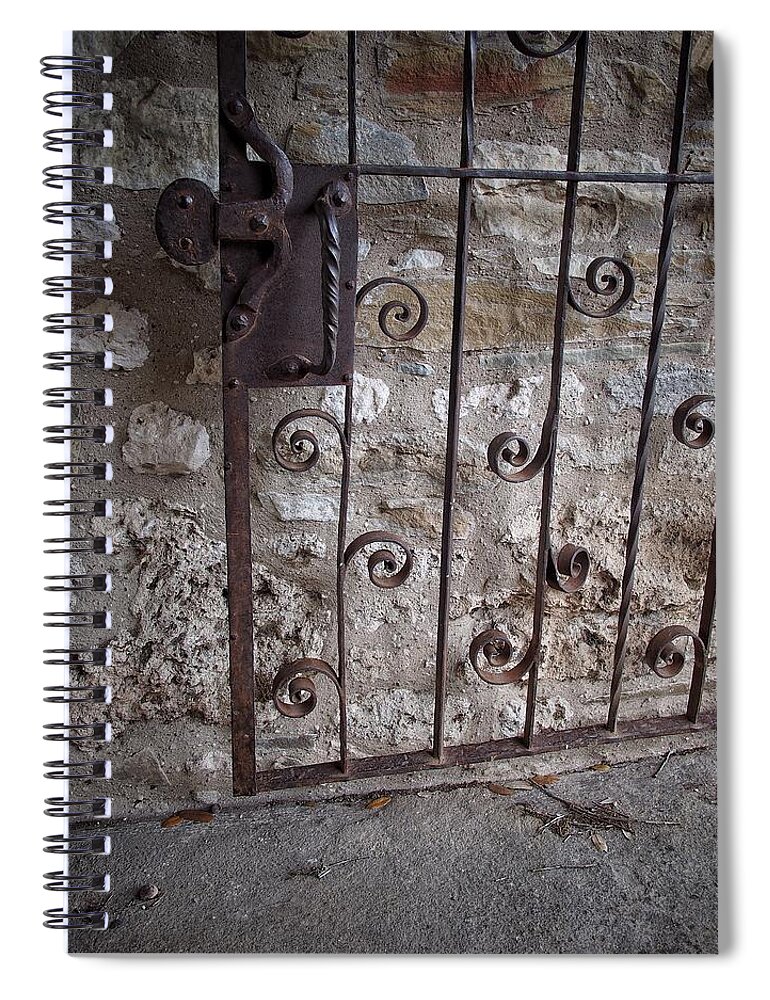 Ironwork Spiral Notebook featuring the photograph Ironwork Door by Buck Buchanan