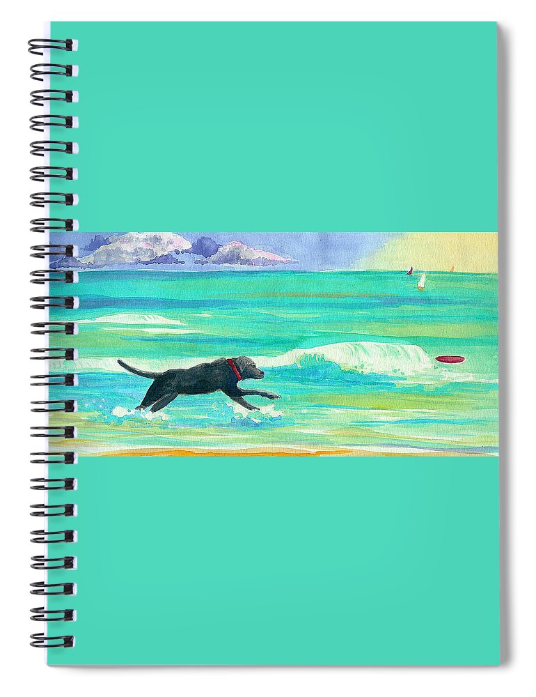Dog Spiral Notebook featuring the painting Islamorada Dog by Anne Marie Brown