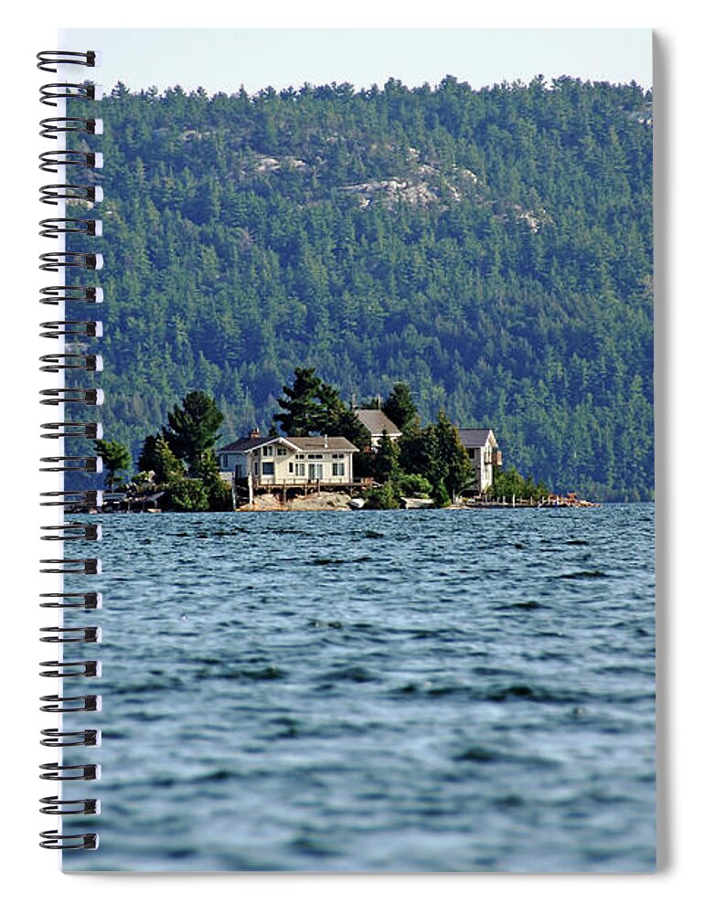 Mcgregor Bay Spiral Notebook featuring the photograph Island Life McGregor Bay by Debbie Oppermann