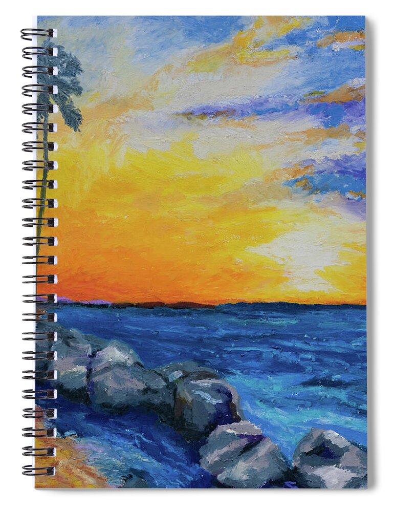 Beach Spiral Notebook featuring the painting Island Time by Stephen Anderson