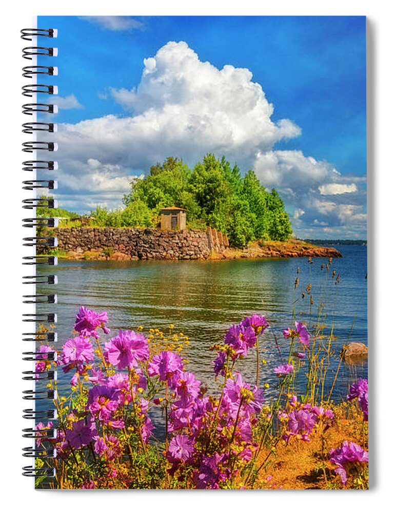 Barns Spiral Notebook featuring the photograph Islands of Light by Debra and Dave Vanderlaan