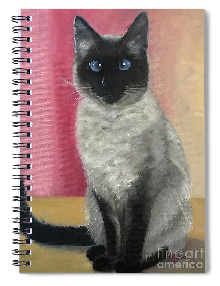 Cat Spiral Notebook featuring the painting Issac by M J Venrick