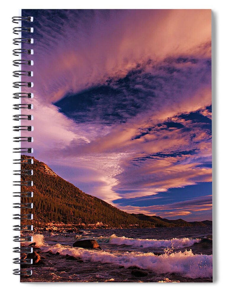 Waves Spiral Notebook featuring the photograph It Comes In Waves by Sean Sarsfield