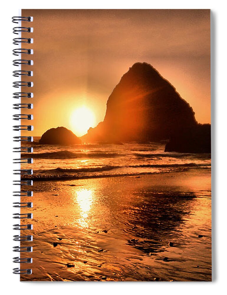 Oregon Coast Spiral Notebook featuring the photograph It was easy to walk with you by Jeff Swan