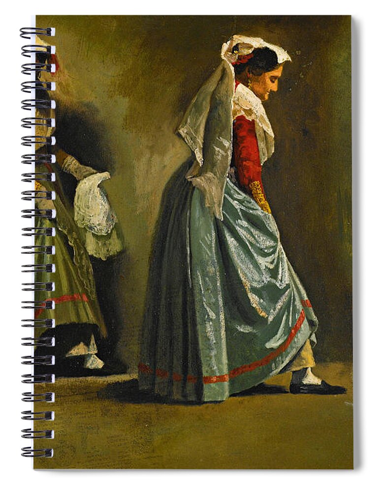 Albert Bierstadt Spiral Notebook featuring the painting Italian Costume Studies by Albert Bierstadt