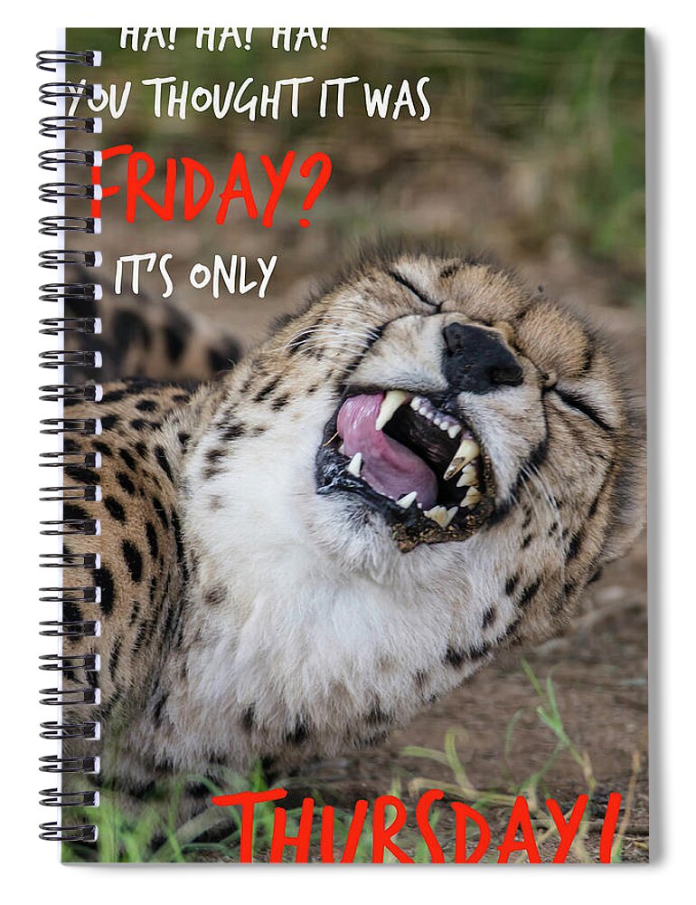 Funny Spiral Notebook featuring the photograph It's Only Thursday by Teresa Wilson