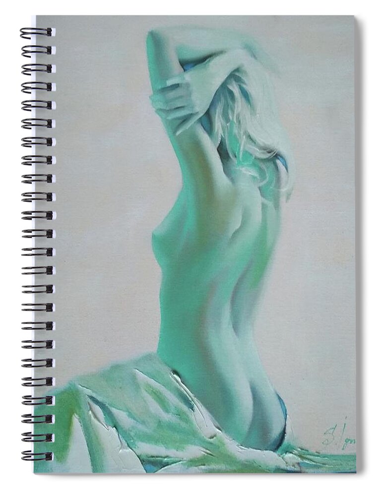 Ignatenko Spiral Notebook featuring the painting Jade by Sergey Ignatenko