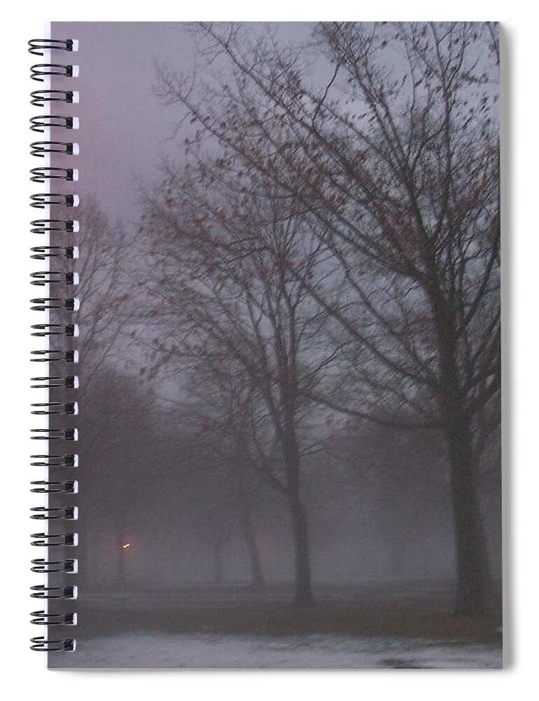 January Spiral Notebook featuring the photograph January fog 3 by Anita Burgermeister