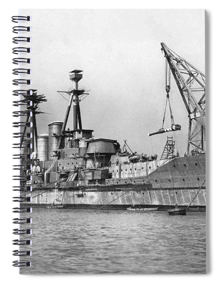 Japanese Battleship Haruna Spiral Notebook featuring the digital art Japanese battleship Haruna by Super Lovely