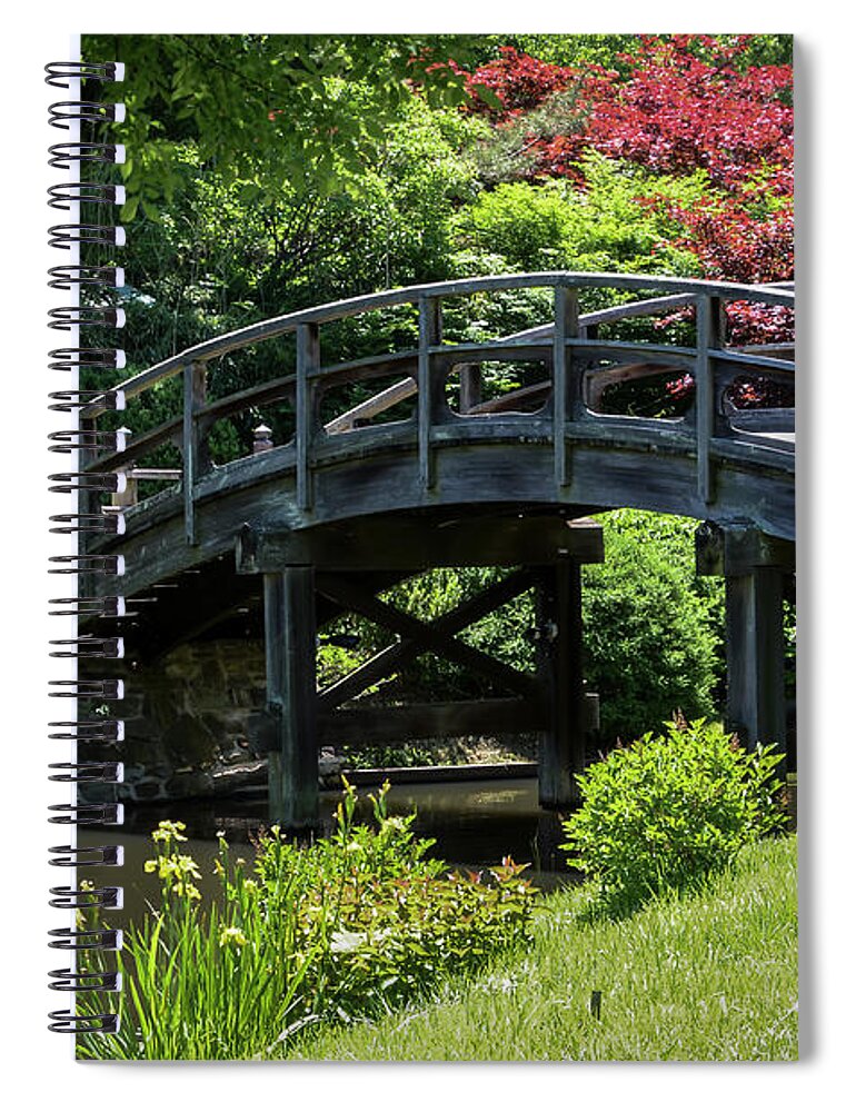 Bridge Spiral Notebook featuring the photograph Japanese Garden Bridge by Andrea Silies