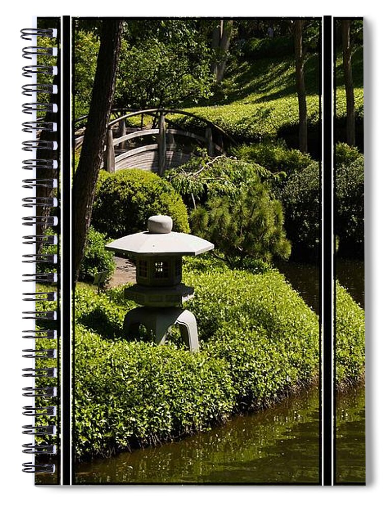 Japanese Garden Spiral Notebook featuring the photograph Japanese Garden Triptych by Kathy Churchman