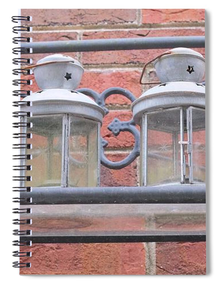 Jars Spiral Notebook featuring the photograph Lantern Jars by Ali Baucom