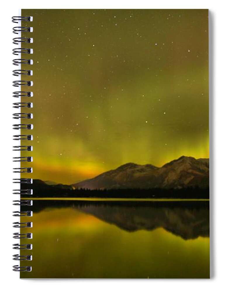 Canadian Northern Lights Spiral Notebook featuring the photograph Jasper Energy Swirls by Adam Jewell