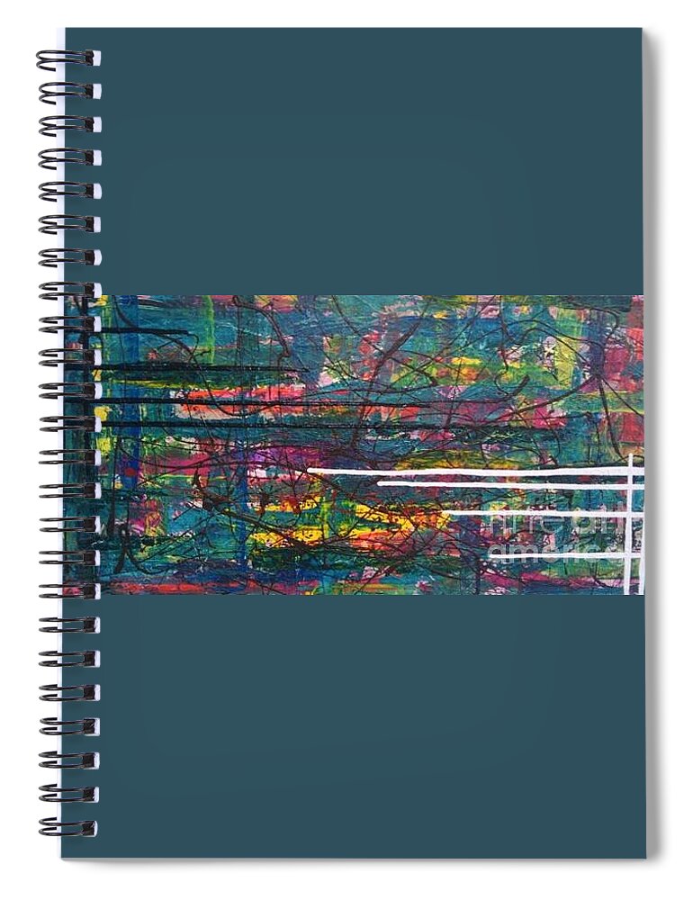 Metallic Spiral Notebook featuring the painting Jazz by Jacqueline Athmann