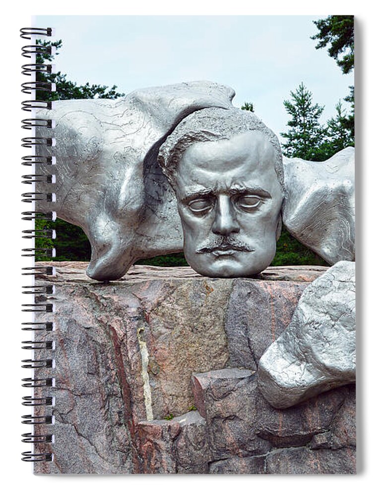 Sibelius Spiral Notebook featuring the photograph Jean Sibelius Sculpture by Catherine Sherman