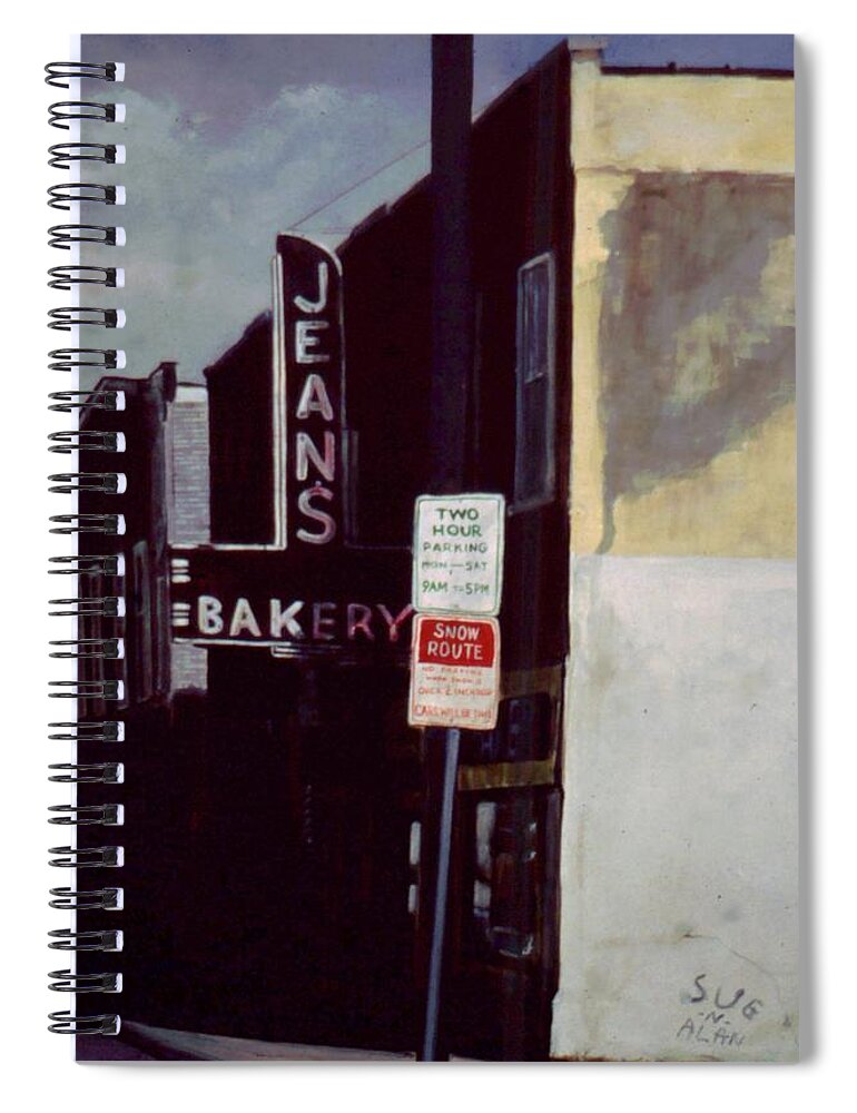 Landscape Spiral Notebook featuring the painting Jean's Bakery by William Brody
