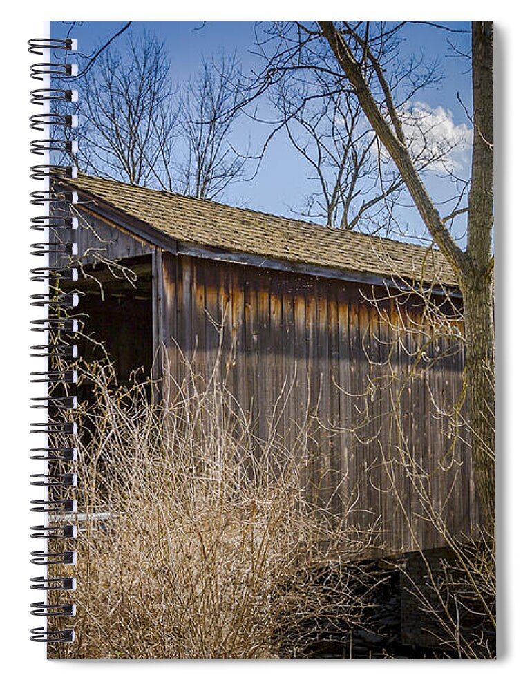 America Spiral Notebook featuring the photograph Jediah Hill Covered Bridge by Jack R Perry