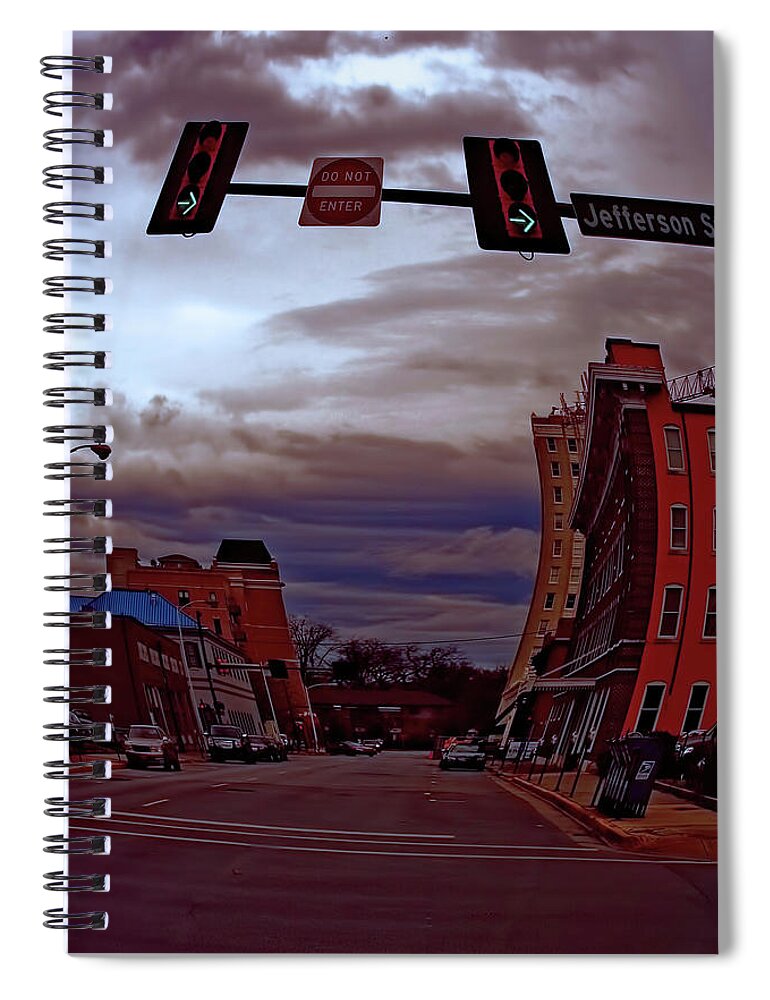 Jefferson Street Spiral Notebook featuring the photograph Jefferson Street Huntsville Alabama by Lesa Fine