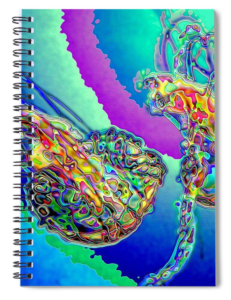 Distortion Spiral Notebook featuring the digital art Technicolor Jelly by Ronald Bissett