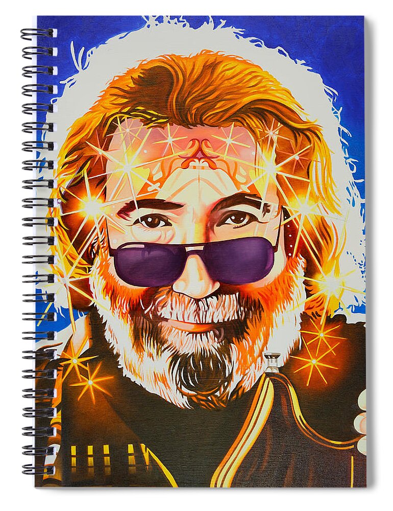 Jerry Garcia Spiral Notebook featuring the painting Jerry Garcia-Dark Star by Joshua Morton