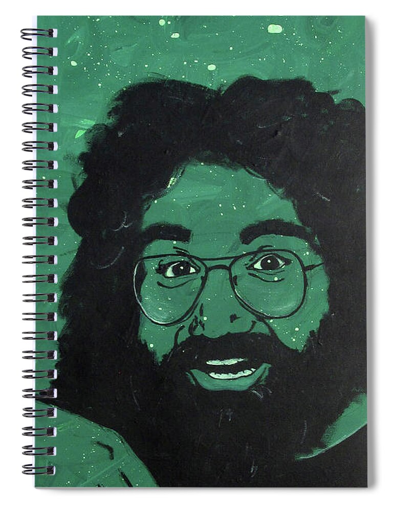 Grateful Dead Spiral Notebook featuring the painting Jerry by Sara Becker