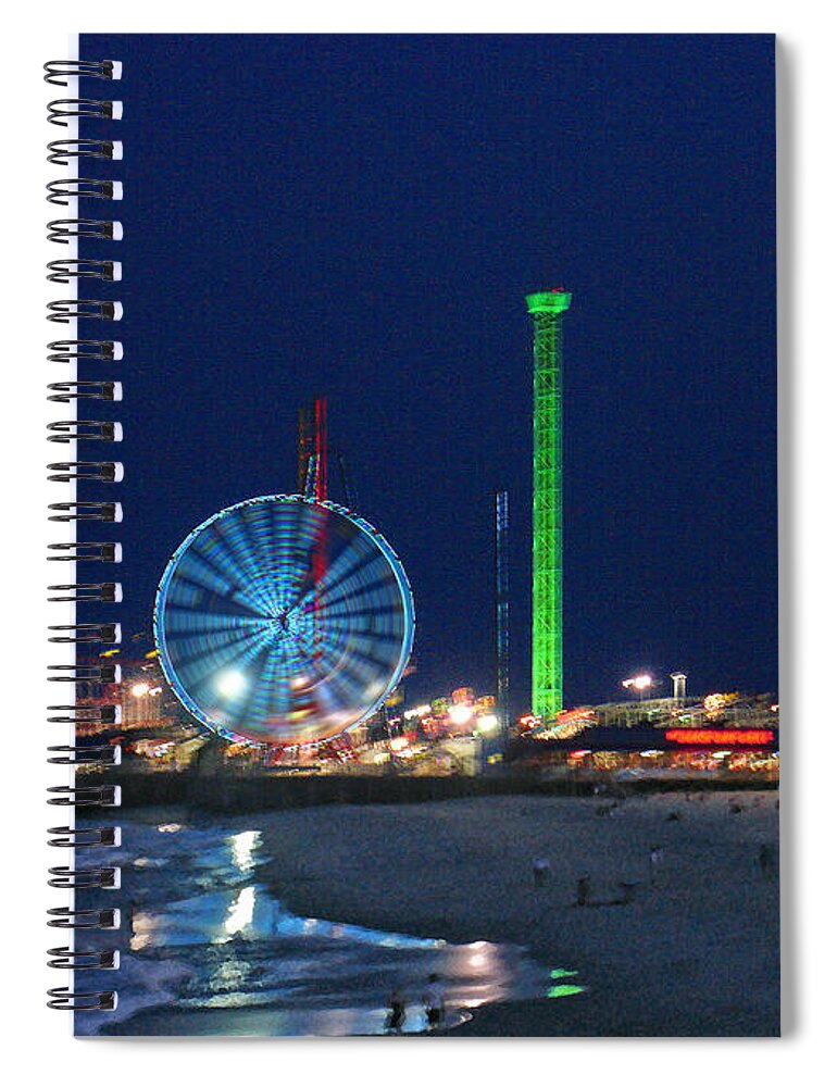 Landscape Spiral Notebook featuring the digital art Jersey Shore by Steve Karol