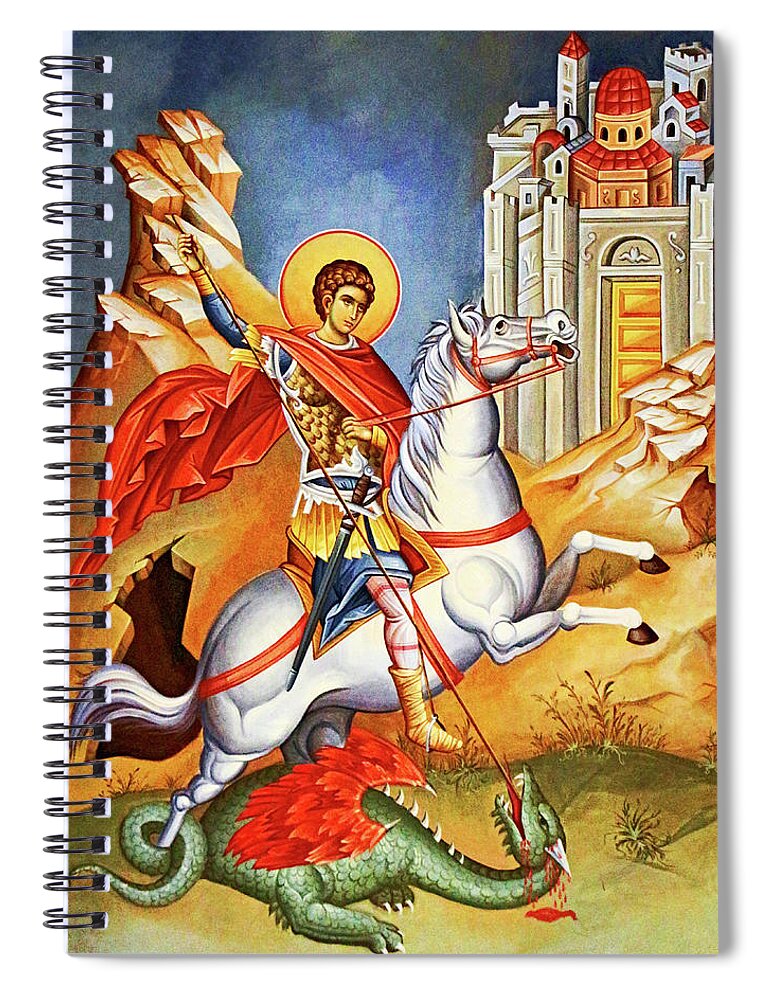 Saint George Spiral Notebook featuring the photograph Jerusalem Saint George by Munir Alawi