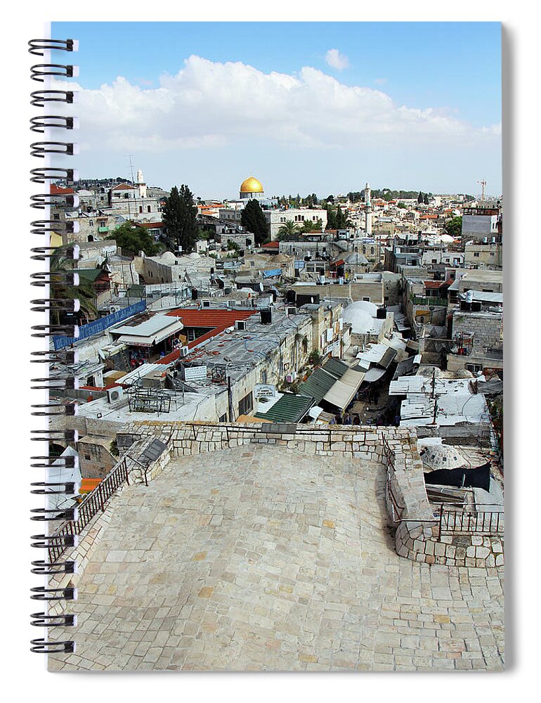 Al Aqsa Spiral Notebook featuring the photograph Jerusalem View by Munir Alawi