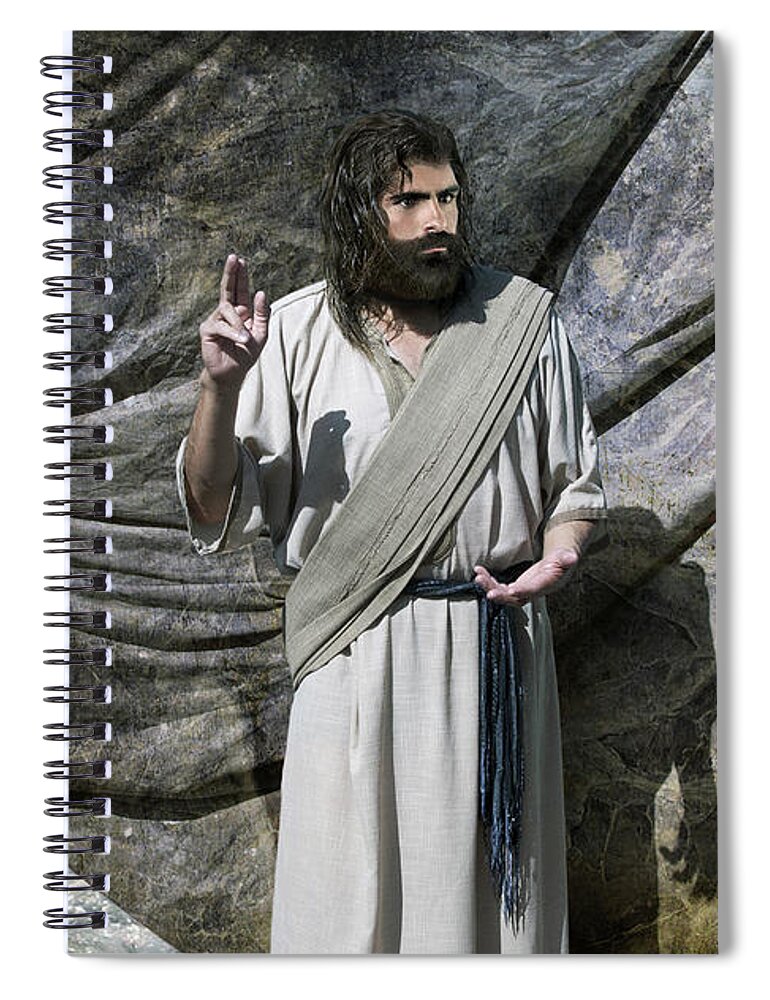 Jesus Spiral Notebook featuring the photograph Jesus Calms The Storm by Acropolis De Versailles