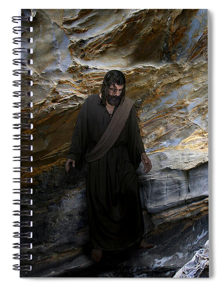 Alex-calderon Spiral Notebook featuring the photograph Jesus Christ- The Lord Is My Light And My Salvation by Acropolis De Versailles