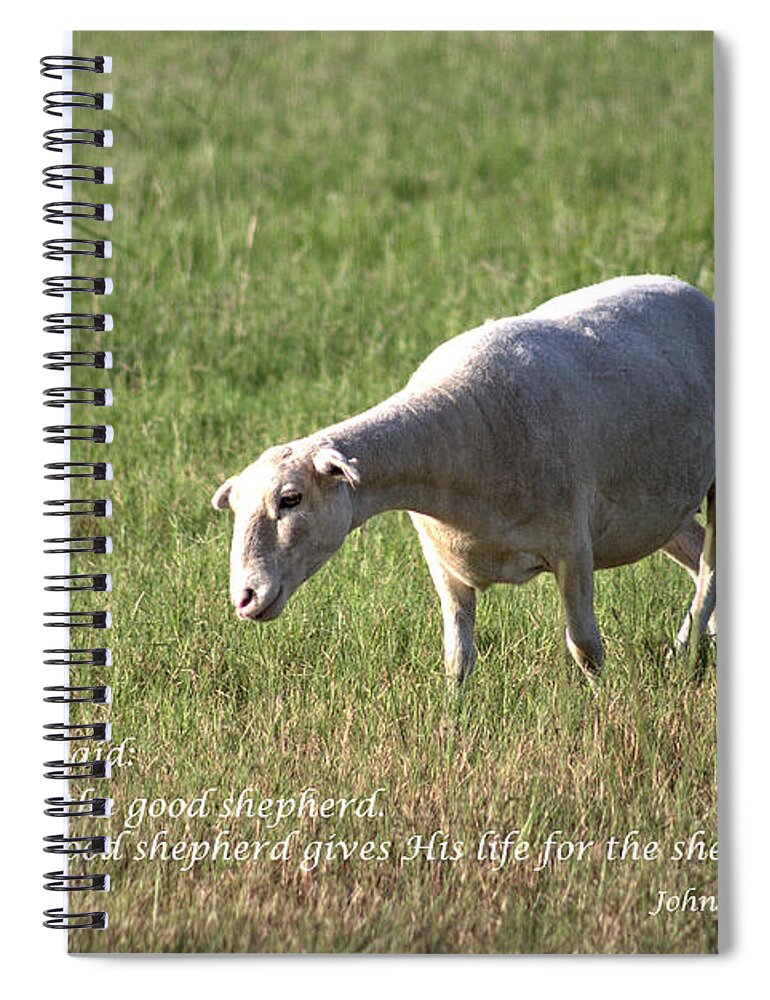 Animals Spiral Notebook featuring the photograph Jesus the Good Shepherd by Ella Kaye Dickey