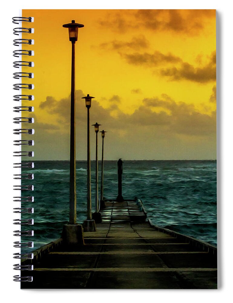 Jetty Spiral Notebook featuring the photograph Jetty at sunrise by Stuart Manning
