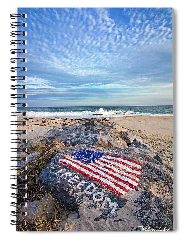 Jetty Spiral Notebook featuring the photograph Jetty Four Beach by Robert Seifert