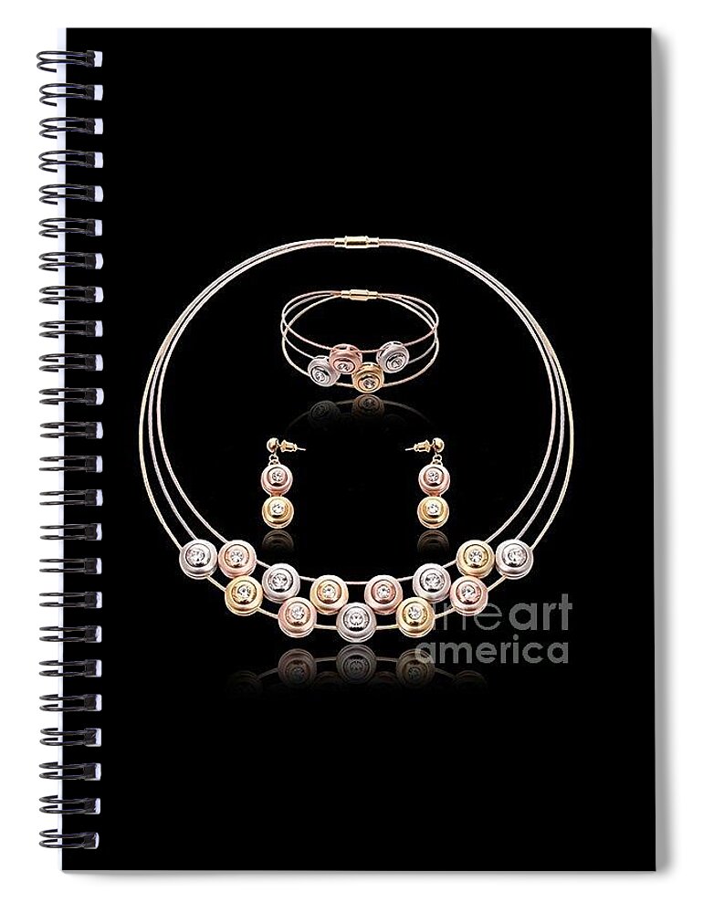 Jewelry Spiral Notebook featuring the mixed media Jewelry 19 by Dcross International
