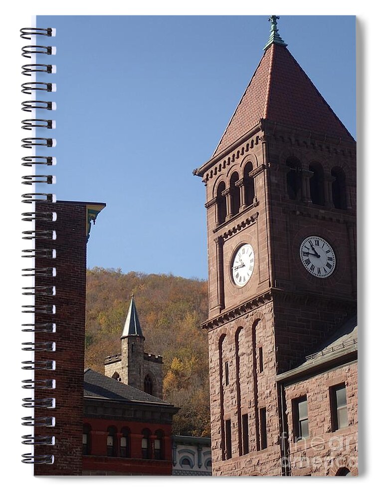 Americana Spiral Notebook featuring the photograph Jim Thorpe rooftops by Christina Verdgeline